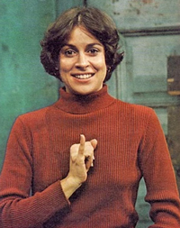 Linda Bove signing I on Seseme Street