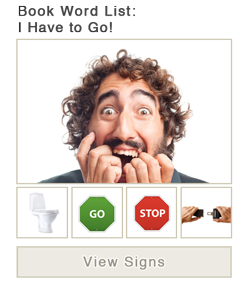 View word list of ASL signs for the book I Have to Go!