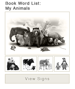 View word list of ASL signs for the book My Animals