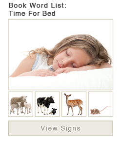 View word list of ASL signs for the book Time For Bed