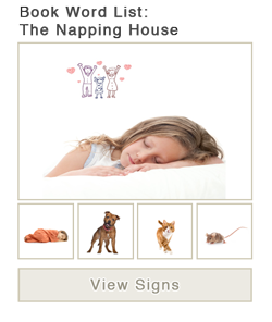 View word list of ASL signs for the book The Napping House