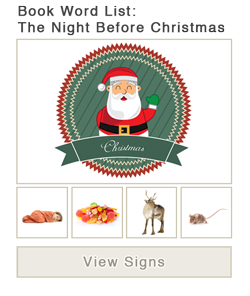 View word list of ASL signs for the book The Night Before Christmas