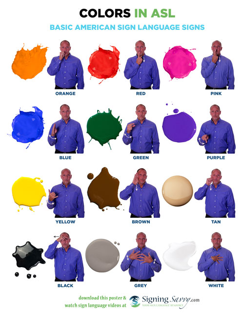 Free Printable American Sign Language Colors