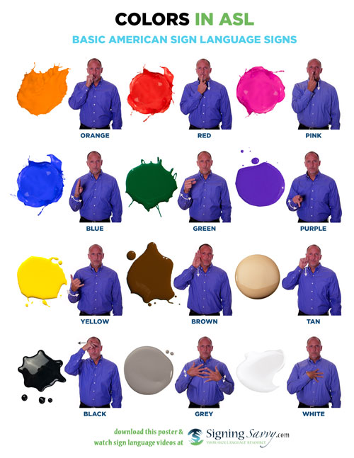 Sign Language Colors Chart