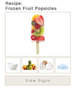 View word list of ASL signs for Frozen Fruit Popsicles
