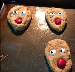 Add candy to decorate cookies