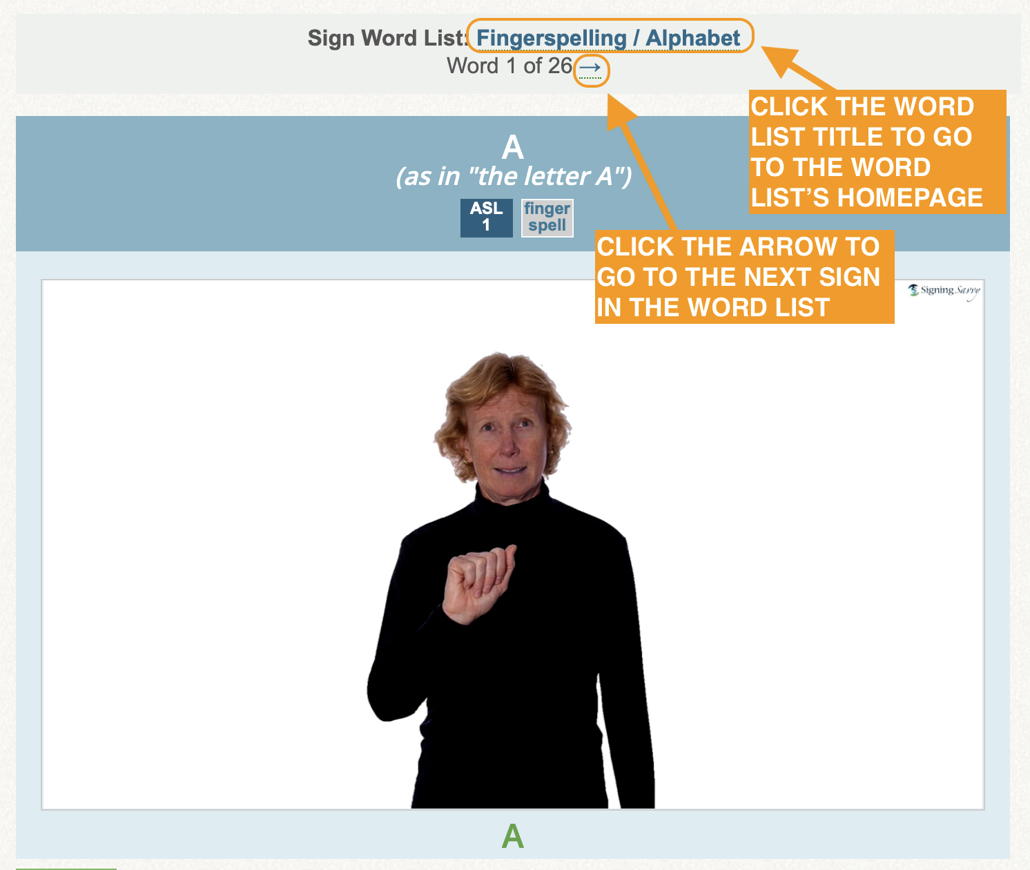 Navigating Word Lists