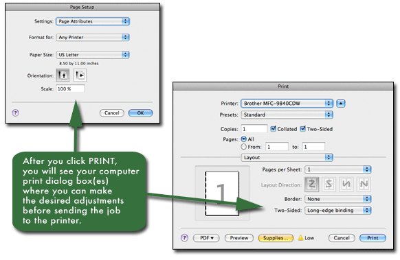 print dialog settings